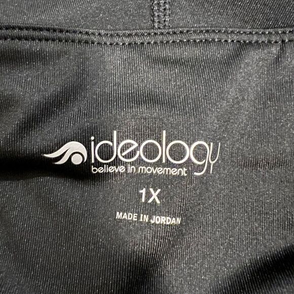 Ideology Noir Periwinkle Ice Essentials Colorblocked Cropped Leggings 1X NWT - Picture 4 of 8